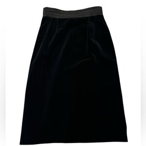 Vintage 80s Louis Féraud Paris Velvet High Waist Mid Skirt Made in West Germany